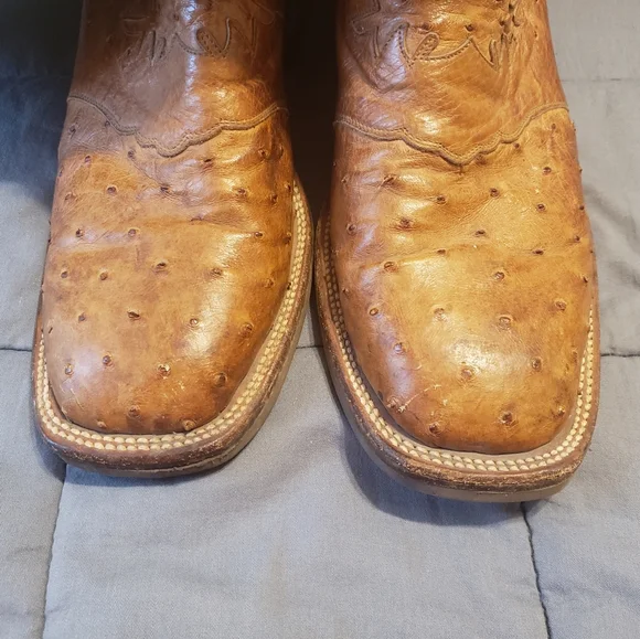 Lucchese Brown and Green Cowboy Boots - Picture 6 of 12